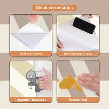 Multi-Color Vertical Striped Curved Wallpaper, Suitable For Children's Room, Living Room And Other Home Decor, Waterproof Self-Adhesive, Can Be Directly Pasted - Multicolor - View 12