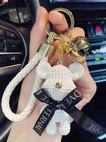 1 件/2 件/3 件/4 件卡通树脂泰迪熊钥匙扣带铃铛 3D 小雕像背包挂件卡通泰迪熊汽车钥匙扣吊坠礼物,创意可爱钥匙扣万圣节配饰教师节包挂绳带身份证夹汽车配饰包饰 - 毛線熊 - 查看 21