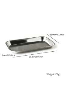 1pc Stainless Steel Cosmetic Organizer Tray, Tattoo Equipment Tray, Doctor Surgical Tray, Dental Tray, False Nail Tray, Tools - Silver - View 7