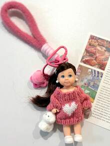 1个冬季公主娃娃钥匙扣包挂饰手提包配饰DIY装饰圣诞礼物适合女孩手机配件个性化礼物趣味礼物圣诞袜填充物手机挂饰 - 彩色 - 查看 19