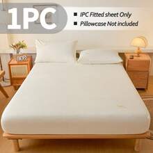 1 cearșaf cu elastic, lenjerie de pat, protecție pentru saltea, husă de pat, buzunar adânc, doar cearșaf, fără față de pernă, rezistent la praf, lenjerie de pat moale și confortabilă pentru dormitor, lavabilă la mașină
