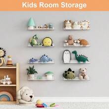 12 Pack Acrylic Shelves Wall Organizer And Storage, 15 Inch Display Shelf Figure, Perfume, Bookshelf Bedroom, Nursery, Room, - 16+ 清晰 - 查看 8