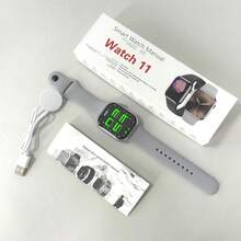 1PC Black 2.01 Full Screen Breathable Silicone Strap Watch11 - Calling Heart Rate Blood Pressure SpO2 Monitor, 110+ Sports Modes & Sleep Tracker, IP68 Waterproof & AI Voice Assistant, Father's Day Independence Day, Outdoor Running Hiking Gym Daily Wea - Watch11英文版灰色 - 查看 2