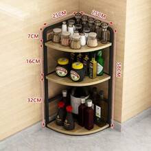 1 pièce Étagère de rangement, étagère d'angle en métal à 3 niveaux pour le comptoir, organisateur de rangement de grande capacité pour la maison, pour la cuisine et la salle de bain, accessoires de maison et rangement - Noir - Voir 5