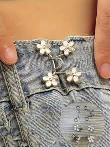 1件装无缝裤夹和帽夹 - 隐形可调节腰带，无扣袖口固定器，可拆卸可调节通用金属扣多功能配件 - 彩色 - 查看 2