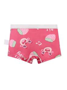 4件套女童少女可爱熊印花柔软休闲舒适内裤内衣套装