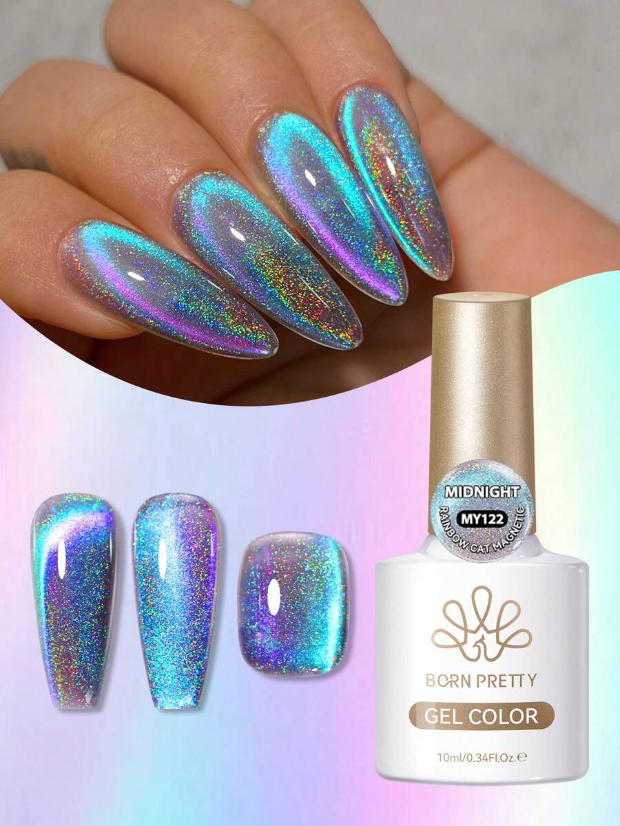 BORN PRETTY 10ml 彩虹极光猫眼磁性凝胶指甲油 HEMA TPO 无晶莹流动 可轻松卸除 UV LED DIY 沙龙指甲油 - 彩色 - 查看 1