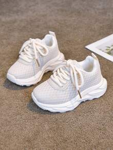 Toddler Kids' Breathable Mesh Sneakers, Soft Sole Walking Shoes For Boys & Girls, Spring/Autumn - Beige - View 5