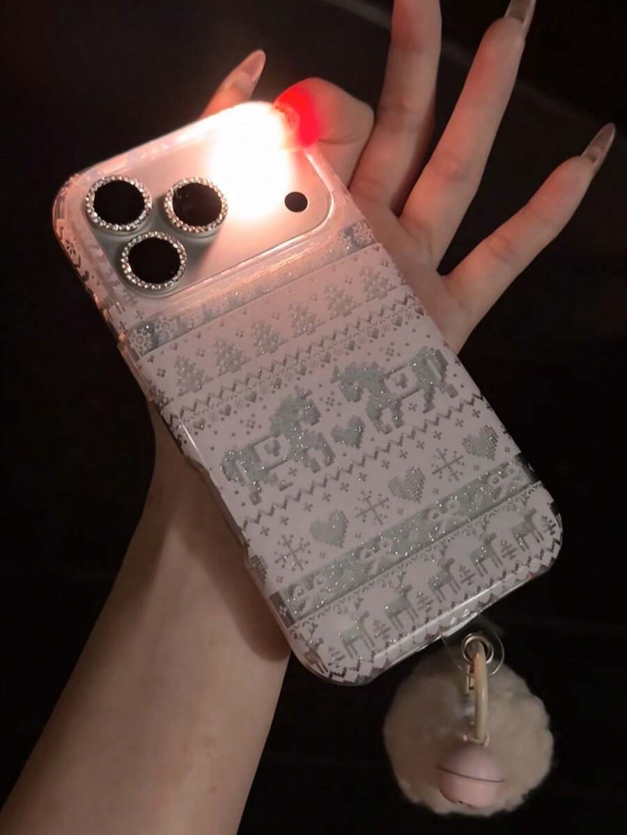 可爱雪花、圣诞树、小鹿、粉色闪光手机壳，兼容 17 Pro Max、17 Pro、17 Air、16 Pro Max、15、13 Pro、14、15、16 Plus、14、12、11；精致蝴蝶结、心形冬季吊坠手机壳，情人节礼物