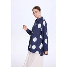 Blusa de algodn con Botones para Mujer - 3XL + Azul - Ver 3
