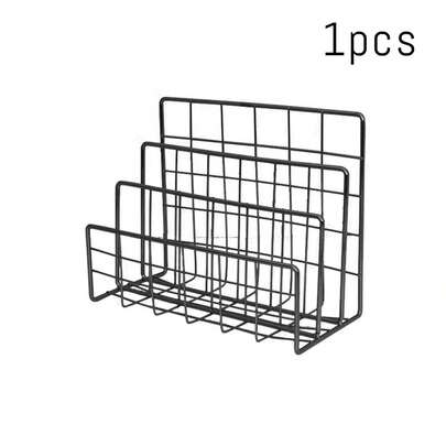 1pc 3-Tier Iron Magazine Rack - Stylish Magazine/Newspaper Organizer With Storage Basket, Suitable For Home Office