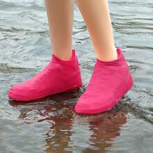 1 paire de couvre-chaussures unisexes imperméables et antidérapants épais, couvre-bottes de pluie en caoutchouc latex réutilisables pour l'extérieur