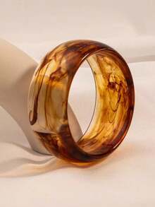 1 件时尚夸张几何透明花卉树脂手镯，适合优雅独特的女性，非常适合海滩、派对、日常穿着、礼物 - 增强服装吸引力