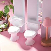 1/6 And 1/12 Scale Creative Toilet Plunger Toilet Desktop Decor, Dollhouse Bathroom Scene Accessories, Mini Home Decor, DIY Landscape Decoration Props, Cake Decorations - Multicolor - View 8