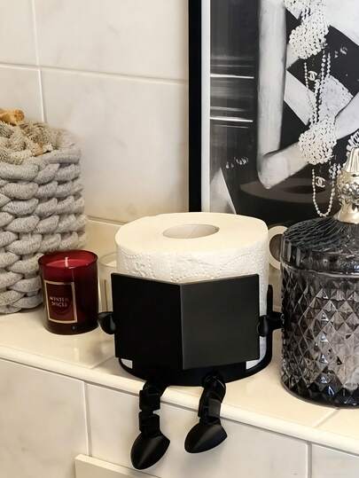 This Fun Toilet Paper Holder Features An Adjustable Joint Design, Allowing It To Be Placed Independently Or Mounted On The Wall. The Toilet Paper Holder Is Made Of Polished Plastic, Easy To Install And Space-Saving. Suitable For Home, Office, Bathroom And Living Room, It Makes A Perfect Gift For Valentine's Day.