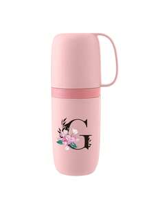 1pc Portable Travel Toothbrush Cup, Floral Alphabet A-Z Print, Floral Pattern, With Toothbrush Holder Cover, Detachable Cup, Travel Wash Cup, Portable Travel Beauty Cup, Alphabet Series Printed Dust-Proof Storage Box, Outdoor Toothbrush Storage Box, Suitable For Travel, Camping, Business Trip, School, Outdoor Activities, Holiday Gifts, Birthday Gifts (Pink) - Multicolor - View 20