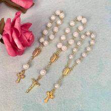 Rosario de Bautizo Beads Dedos Bautista Rosario de acrlico para el  Rosario para el Da de la Primera Comunin Regalo de de - inicial - Ver 2