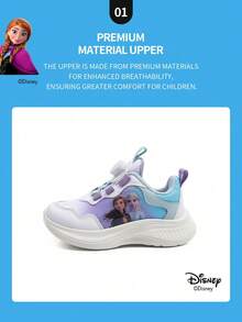 1 Pair Disney Princess Shoes For Children, Elsa, Anna, Arendelle Princess Shoes, Suitable For Daily And Holiday Outdoor Wear, Comfortable, Fitting, Non-Slip, Durable, Breathable - Purple - View 3