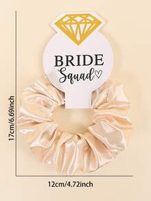 7 piezas de Scrunchies elásticos de satén sin daños con rhinestones, regalo de fiesta, regalo de boda, regalo de dama de honor, accesorios para el cabello de mujer, sujetador de coleta - Multicolor - Ver 4