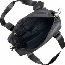 女士迷你健身包，小型健身手提包，带防水隔层，防水旅行包，可爱运动健身包，可调节肩带，拉链封口，适合锻炼、运动和旅行 - 黑色 - 查看 5