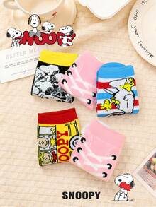 SNOOPY 1双史努比卡通短袜，男女通用舒适柔软运动踝袜，适合所有季节，史努比创意卡通图案时尚百搭柔软舒适袜子 - 彩色 - 查看 2