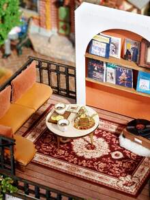 Casa de té con cubierta antipolvo, kit de construcción de modelos con muebles, juego de miniaturas de casa de muñecas, decoración de dormitorio, artesanía de madera, rompecabezas 3D, regalo de San Valentín y cumpleaños - Multicolor - Ver 9