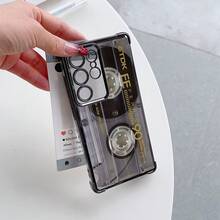 Funda de teléfono de cinta vintage musical para Samsung Galaxy S25 S24 S23 S22 S21 FE Ultra Plus 4G 5G, a prueba de golpes, transparente y suave funda para celular estilo retro música cassette carcasa protectora transparente ideal para amantes de la música como regalo de Navidad navideñas Christmas accesorio de moda para fiestas y conciertos - Mezcla de colores - Ver 6