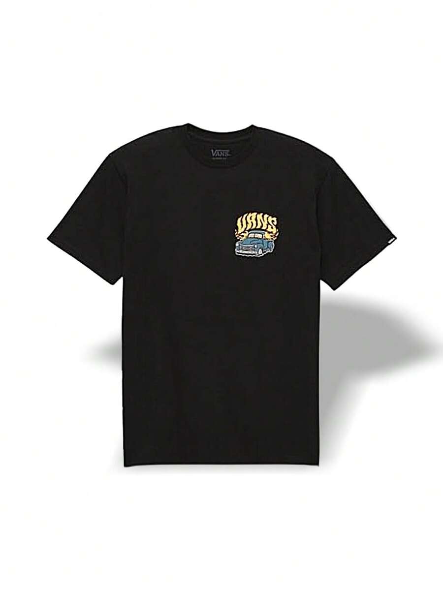 Vans Running On Empty SS Tee Breathable Lightweight Versatile Logo Easy Wash Sports Outdoor Daily School Men Black V008RK - Black - View 1