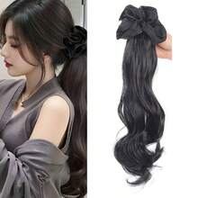 Estensione per capelli con scrunchie e coda di cavallo per donna - Acconciatura riccioluta voluminosa, opzioni di colore multiple, fibra sintetica morbida e naturale, design con scrunchie in raso facile da indossare per moda quotidiana e styling per feste - Multicolore - Visualizzare 10