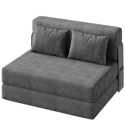 Techigher Folding Sofa Bed, Convertible Sleeper Chair With Pillow, 4-In-1 Tufted Corduroy Foldable Couch Bed To Lounge Chair For Living Room, Bedroom, Dorm & Guest