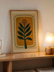 1pc Floral Wall Art Poster, Sunflower Painting, Plant Print Art, Vintage Wall Decor, Elegant Wall Hanging, Bedroom Wall Decoration, Girls Room Decor, Frameless - Beige - View 4