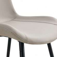 Dining Chairs - Black + Gray + Metal + PU Leather + Set Of 4 - View 6