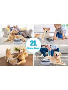 Pet Floating Water Bowl - Splash-Proof Design, Keeps Face Dry, Prevents Wet Mouth Hair And Whiskers, Reduces Skin Irritation - 2L - View 3