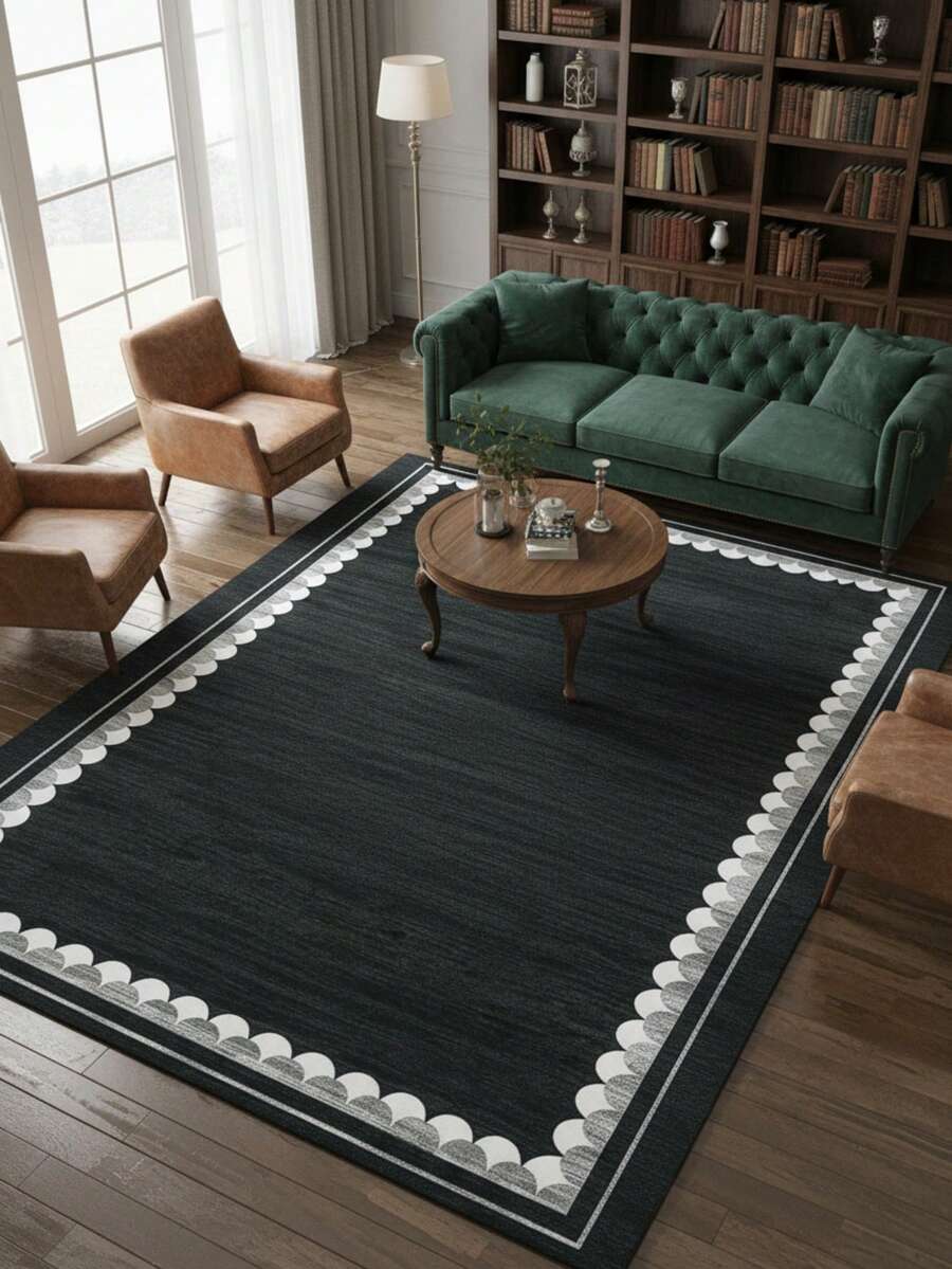 1 buc Covor Decorativ Boem Clasic din Catifea Neagră, Stil Modern, Design la Modă, Fabricat din Catifea de Înaltă Calitate, Mai Multe Culori și Dimensiuni Disponibile, Potrivit pentru Living, Dormitor, Birou, Lavabil la Mașină, Moale și Prietenos cu Piele, Decor Personalizat pentru Casă, Covor pentru Dormitor, Covor pentru Birou, Covor pentru Living, Cadou de Anul Nou, Covor pentru Copii, Covor Nou pentru Casă, Toate Sezoanele - Multicolor (Nou) - Vizualizare 1