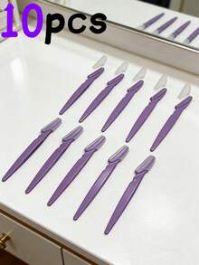 50/40/30/20/10/4pcs Set Long Handle Eyebrow Trimmer, Unisex Facial Razor, Sharp Depilation Knife, Smooth Skin Face Tool, Ergonomic Long Handle Eyebrow Trimmer, Sharp Depilation Knife With Protective Cover