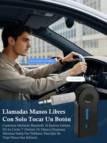 Receptor Bluetooth 5.0 para automóvil con conector AUX de 3.5 mm, transmisor de música de audio estéreo inalámbrico con micrófono para altavoces del automóvil, adaptador inalámbrico para Pascua - 2 piezas - Ver 6
