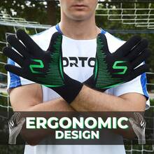 Youth & Adult Goalkeeper Gloves, High-Performance Goalkeeper Gloves With Removable Fingers, 4+3mm Latex Palm Breathable Soccer Goalkeeper Gloves - Black - View 6