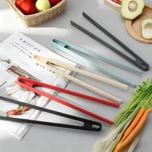 2pcs Silicone Food Tongs, V-Shaped Steak Clamp, All-Inclusive Barbecue Tongs For Buffet, Grilling, Bread - Multicolor - View 7