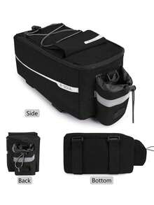 Waterproof Multi-Function Bicycle Rack Carrier Bike Trunk Cooler Pouch Insulated Bicycle Rear Seat Pouch Cycling Backseat Storage Cargo Luggage Saddle Shoulder Bag - Black - View 3