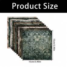 24/36张复古哥特城堡剪贴簿纸垫，5.9*5.9英寸单面加厚哥特城堡蝙蝠破败墙壁设计图案剪贴簿纸，非常适合DIY项目、子弹笔记、剪贴簿等。 - 彩色 - 查看 5