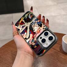 Funda trasera mate a prueba de golpes con temática de anime para iPhone 16, 15, 14, 13, 12, 11 Pro Max, X, XR, XS Max, 8, 7 Plus - Diseño duradero y elegante - Colores mezclados - Ver 2