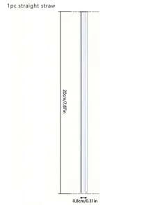 4pcs Glass Straws Set With 1pc Cleaning Brush, Heat-Resistant, Reusable, Suitable For Fruit Drinks, Kitchen, Christmas Gifts, Back To School Supplies, Study Accessories - Clear - View 12