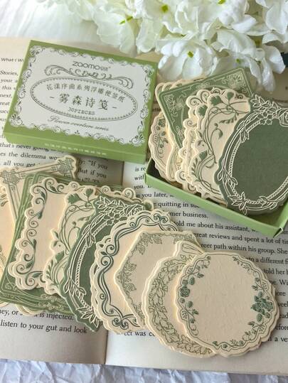 30张/盒 简约创意压纹便签本，DIY装饰工艺材料，节日礼物，个性化剪贴簿文具，返校必备