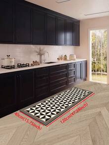 1 件装软橡胶厨房地垫，3.5 毫米厚厨房地毯，现代奢华几何装饰艺术风格吸水厨房地垫地毯，可自行裁剪以适应厨房尺寸，表面织物材质，中间海绵层，底部橡胶层，适用于厨房地毯、厨房装饰、婚礼装饰、家居装饰、浴室地垫、门垫、洗衣房地垫、走廊地毯、客厅地垫等。 - 彩色 - 查看 15