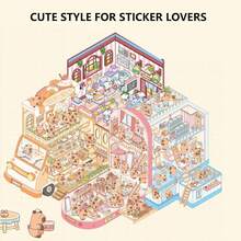 10 en 1 Escena de Pegatinas, BetterJonny Pegatinas de Casa 3D, 3D Calcomanías de Escena en Miniatura, Pegatinas Divertidas y Decorativas - 1 - Ver 10