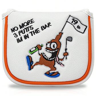 Pirate Square Golf Club Head Cover, PU Material Push Rod, Dustproof And Abrasion Resistant, Embroidered Design, Best Protection For Your Club