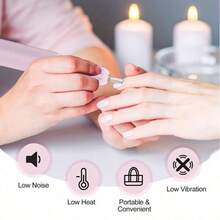 专业电动美甲打磨套装，指甲锉打磨机，美甲美足套装，家用及沙龙美甲抛光打磨工具 - 粉色 - 查看 8