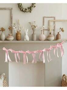 1 chiếc vòng trang trí nơ màu hồng và trắng, thích hợp cho tiệc tùng, ngày lễ, sinh nhật, đám cưới, lễ đính hôn, trang trí lò sưởi, tường. - Nhiều màu - Xem 11