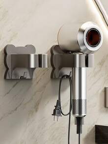 多功能免钻孔吹风机支架，壁挂式吹风机架，适用于浴室收纳整理，浴室配件，厨房收纳架，非常适合整理剃须刀、珠宝和钥匙，家居浴室装饰挂钩浴室配件 - 彩色 - 查看 4