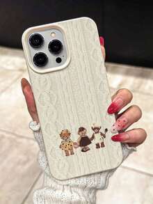 Cute Plush Bear TPU Anti-Slip Shockproof Phone Case Compatible With Apple XS XR 11 12 13 14 15 16 13 Pro Max 16 Pro Max 14 Plus, Galaxy A35 A16 A23 A52 5G A71 4G S20 S21 S22 S22+ S25 Ultra S25, Personalized Gift For Men And Women, Autumn/Winter - Beige - View 5